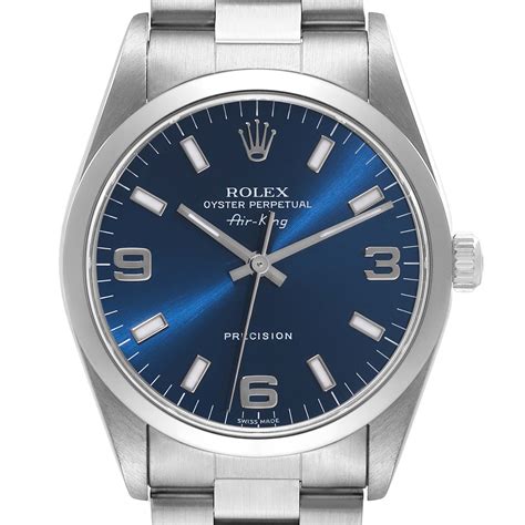 rolex air king 34mm with blue lume